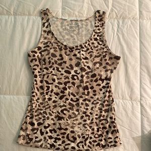 Lined Tape Measure tank in leopard print almost new!